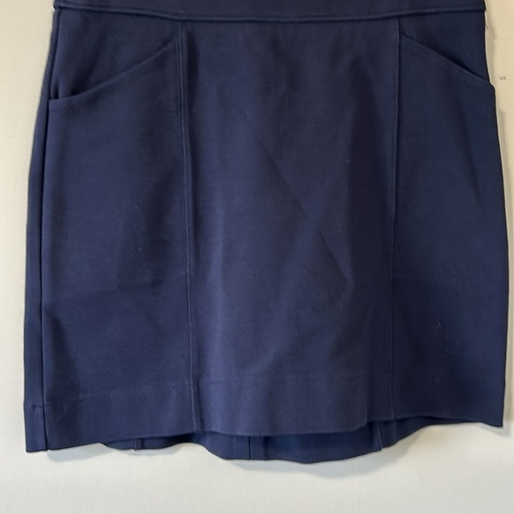 Anthropologie Maeve Piqué Mini Skirt Navy Pockets Zipper Size XSmall - Picture 4 of 10